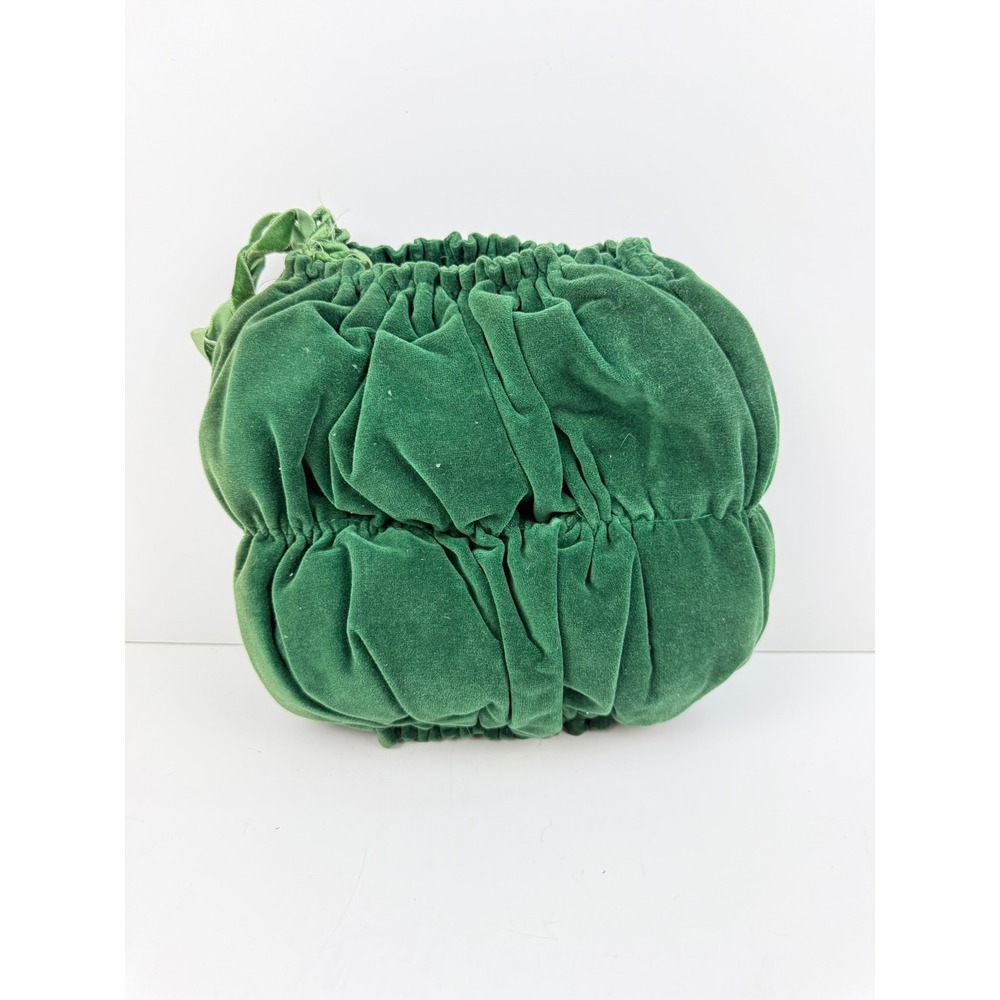 Vintage Green Velvet Stole Bag Gathered Tiered Evening Handwarmer
